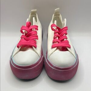 Olivia Miller White and Pink Sneakers